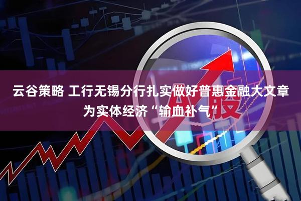 云谷策略 工行无锡分行扎实做好普惠金融大文章为实体经济“输血补气”
